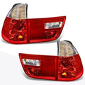 Pair Clear/Red Lens Tail Lights for BMW X5 E53 (2000–2006)