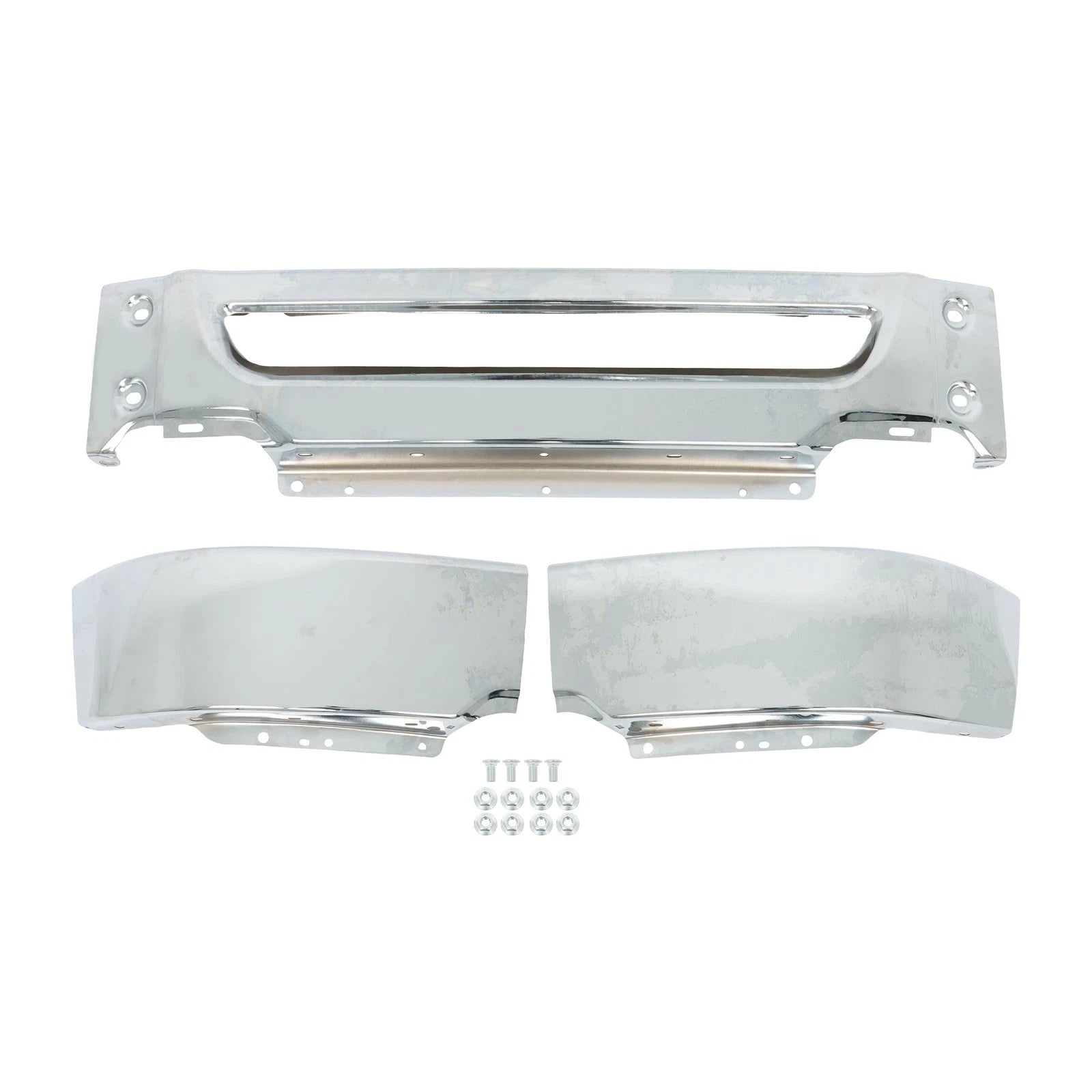 Set of 2 Chrome Split Front Bumpers for Ford F-150 Lincoln Mark LT (2006–2008)