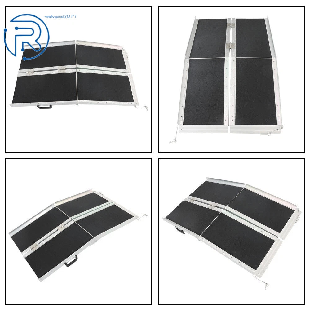 Aluminum Multi-Fold Loading Ramp for Motorcycle (1PC) 6'L x 9.8"W 600lbs