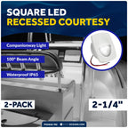 2-Pack 2-1/4-Inch Square Companion Light for - Cool White LED, Black Housing