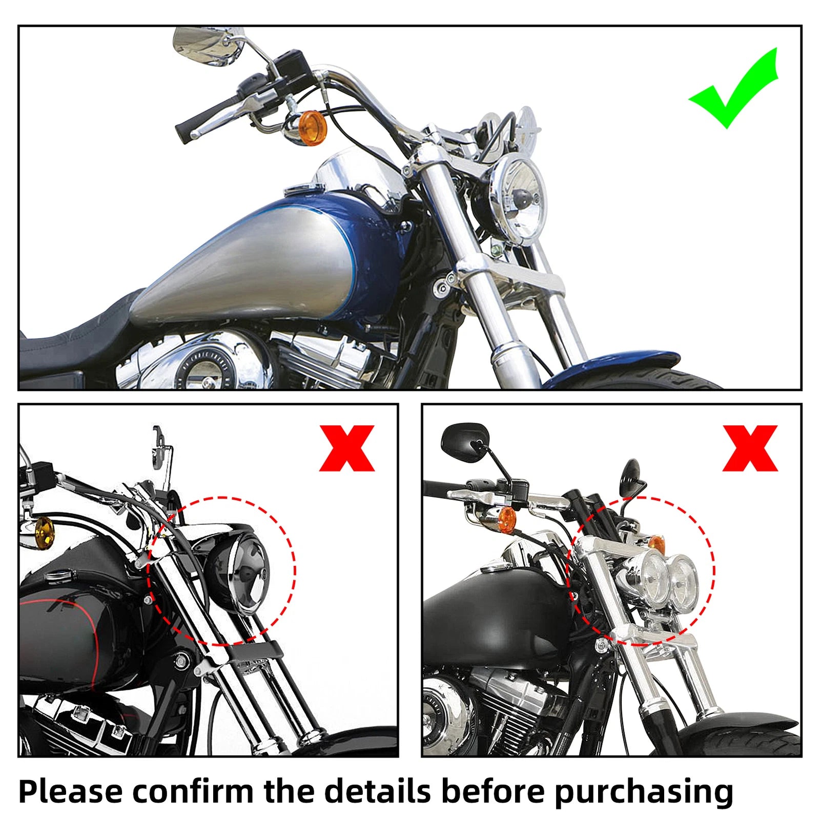 Matte Black Headlight Fairing Cover & 15" Smoke Windshield for Harley Dyna