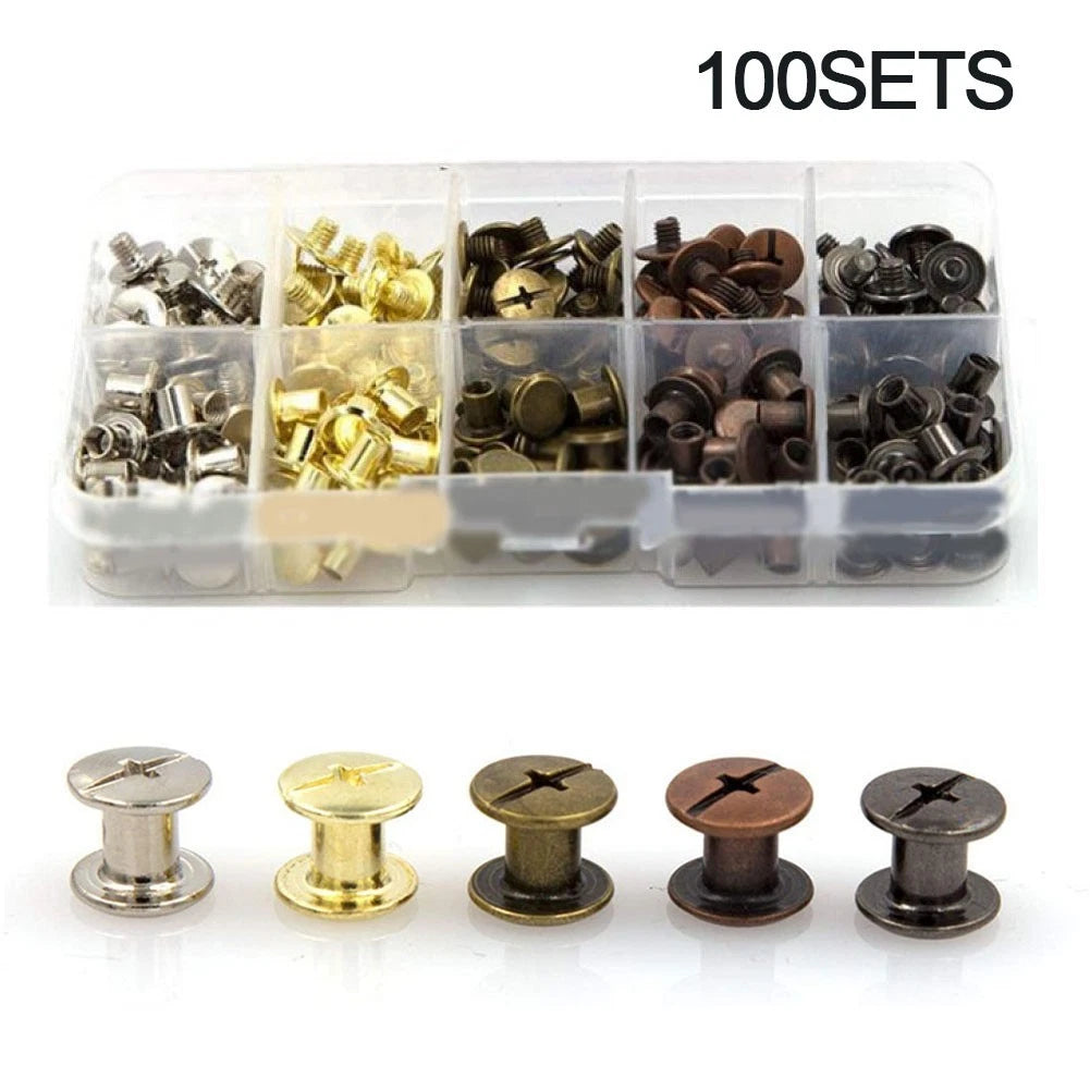 Leather Rivets Set of 100 for Clothing Applications