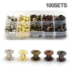 Leather Rivets Set of 100 for Clothing Applications