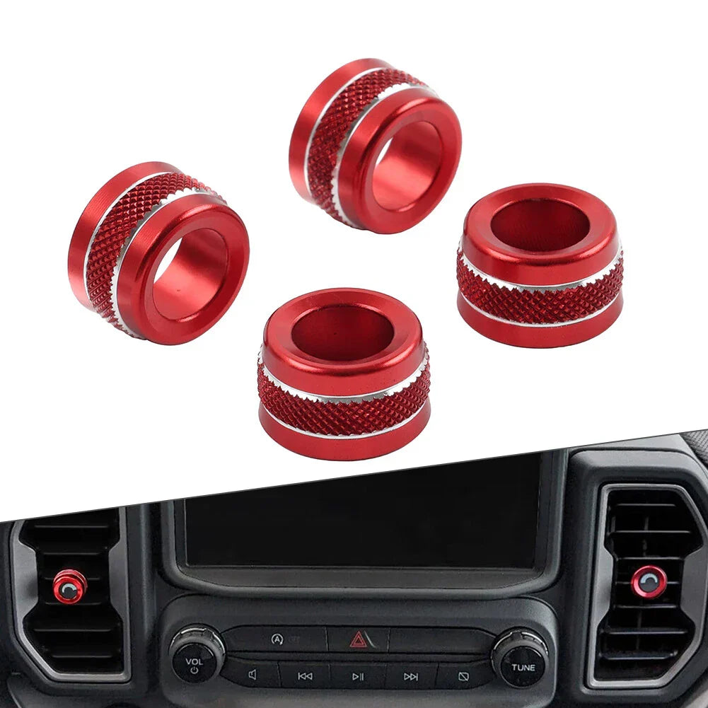 Red Center Air Conditioner Vent Ring Cover for Ford Bronco Sport (2021-2024)