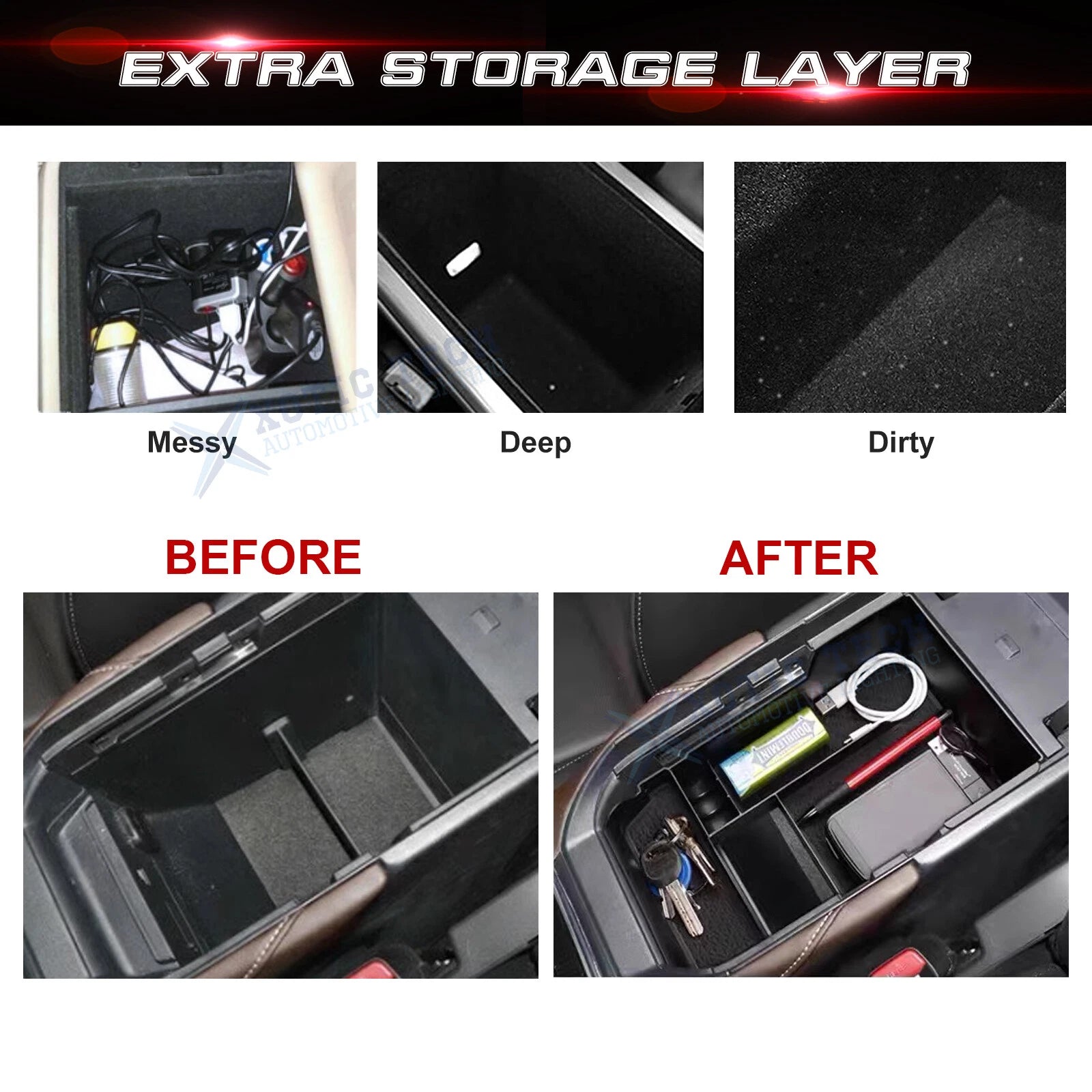 Armrest Box Extra Space Storage Organizer Holder for Mazda CX-30 (2020-2026)
