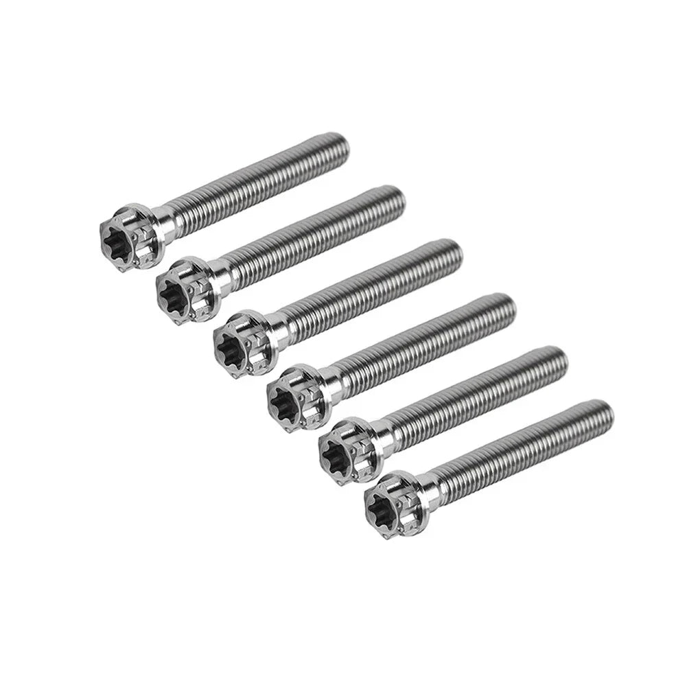6pcs M6x55mm Titanium Torx Head Flange Screws for Motorcycle Bike