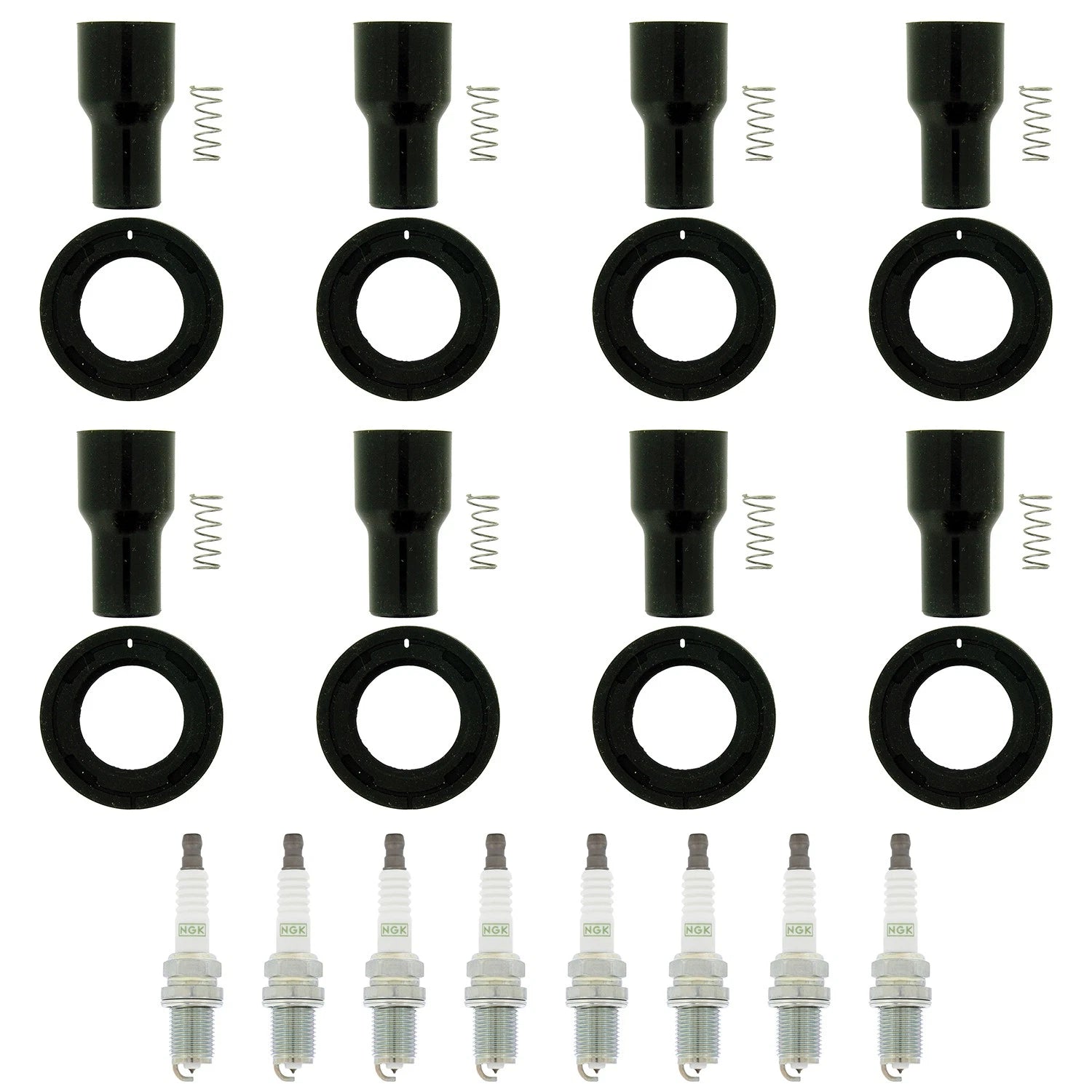 Set of 8 NGK G-Power Platinum Spark Plugs & Coil Boots for GS430 GX470 (2001–2007)