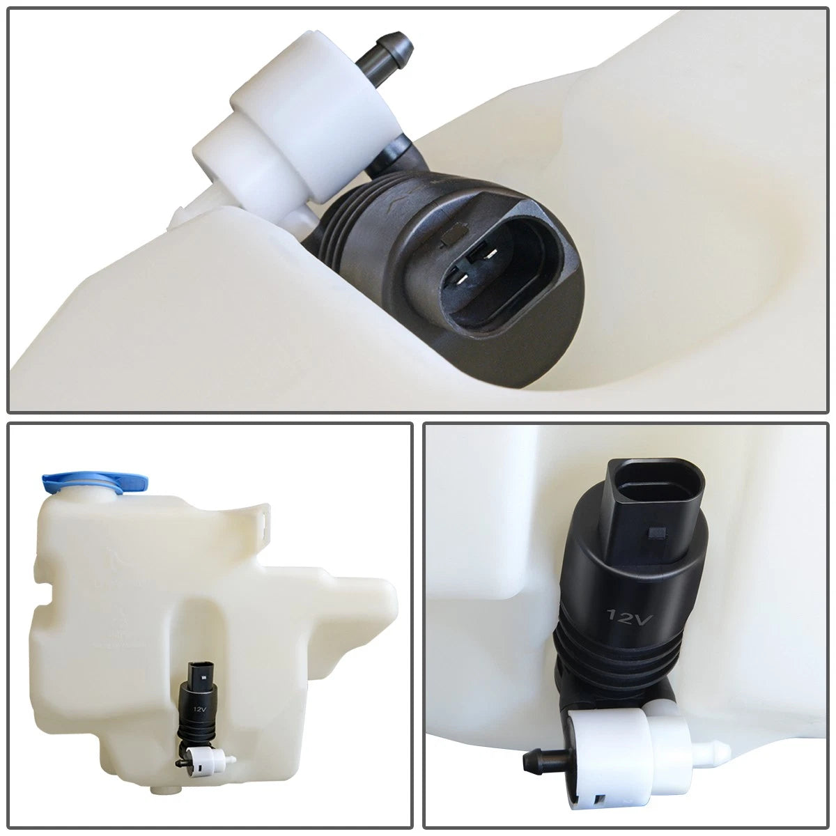 Windshield Washer Fluid Reservoir Tank Bottle w/Cap+Pump for VW Golf Jetta (1999–2010)