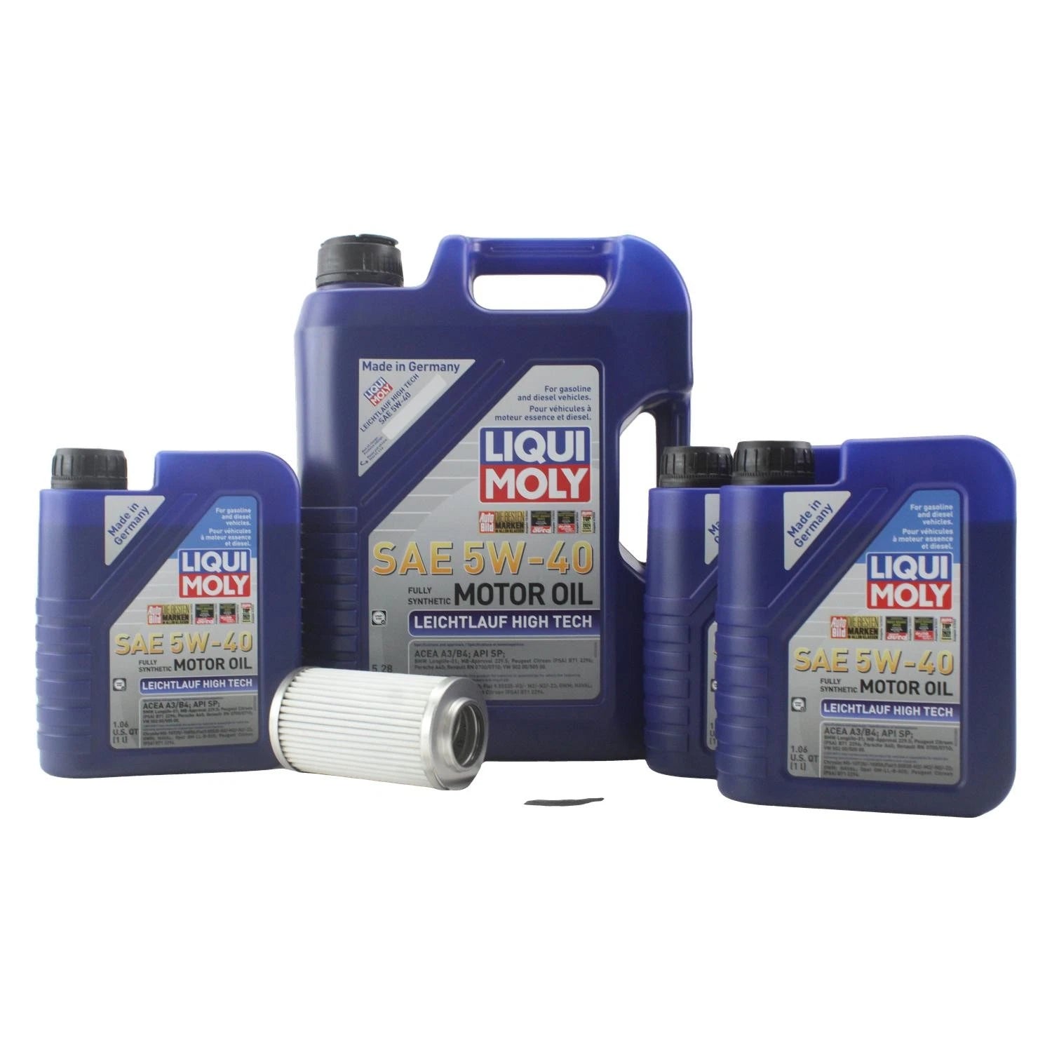 Engine Oil Change Kit 8L Liqui Moly Leichtlauf HighTech 5W40 for W203 W220