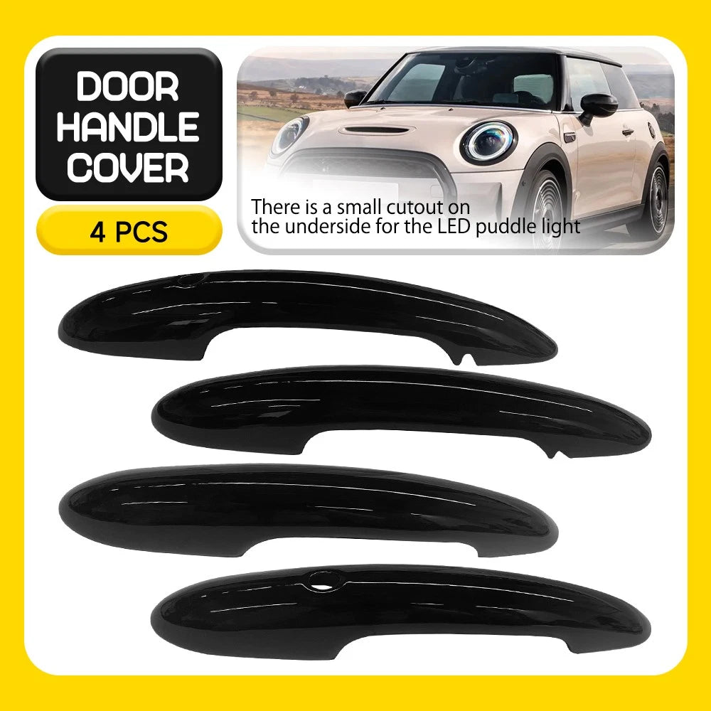 Set of 4 Black Door Handle Covers for MINI Cooper F55 F60 (2014–2024)