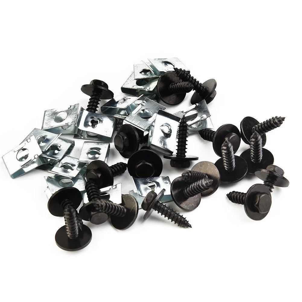 Screw Clips for BMW 1/3/5/6/7/X/Z Series (Black & Silver)