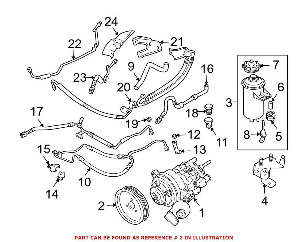 Power Steering Pump Pulley for BMW 525i 528i 530i X5 (2006–2013)