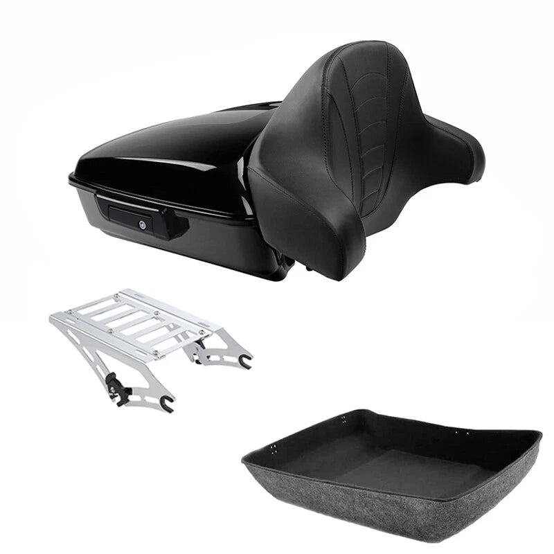 Chopped Trunk Backrest Pad Mount Rack for Harley Touring Road Glide (2014–2026)