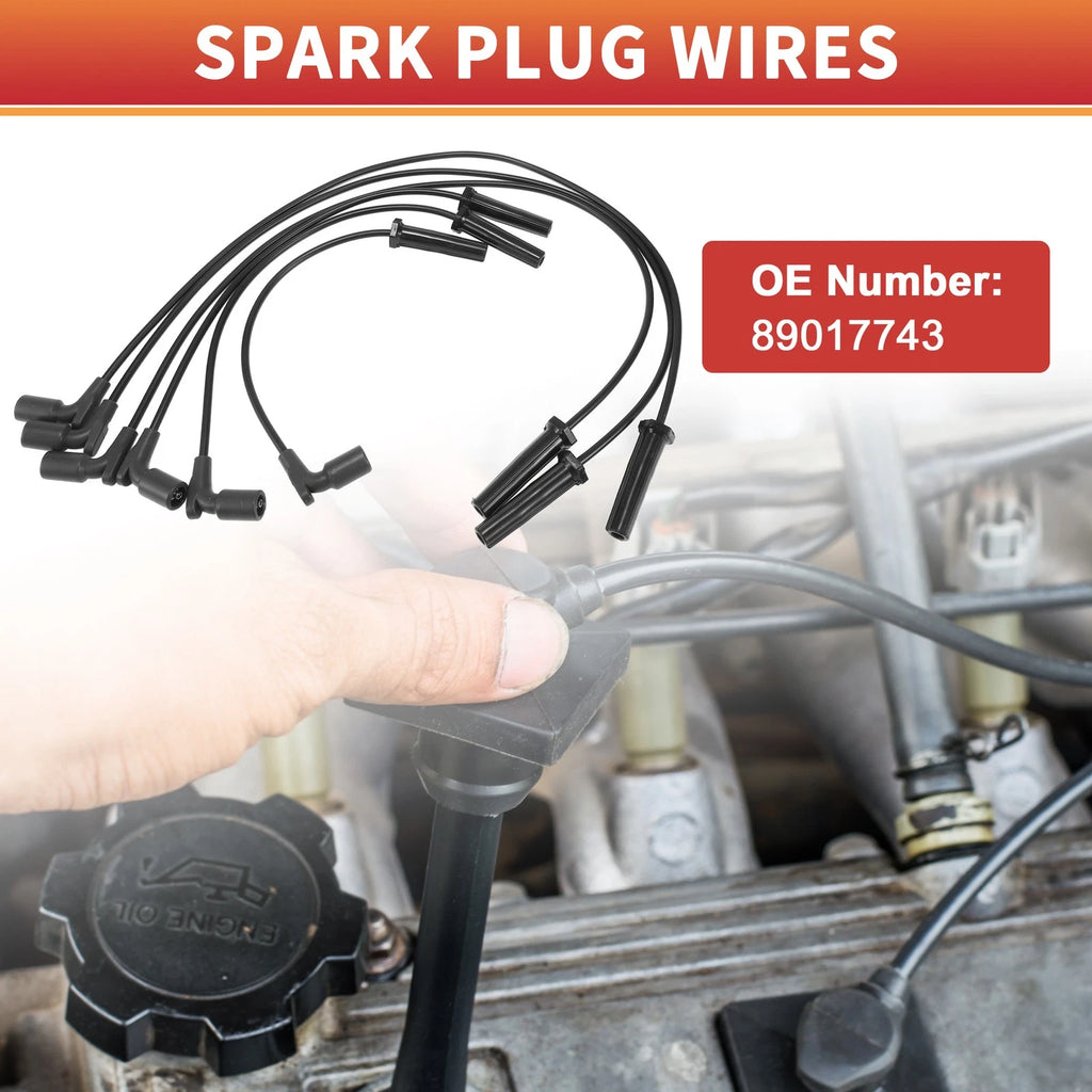 6X Spark Plug Wire Ignition Coil Cable No. 89017743 for Chevrolet Impala (2006–2009)