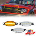 3X Clear Lens Amber LED Front Grille Running Light for Ford F150 Raptor (2010–2014)