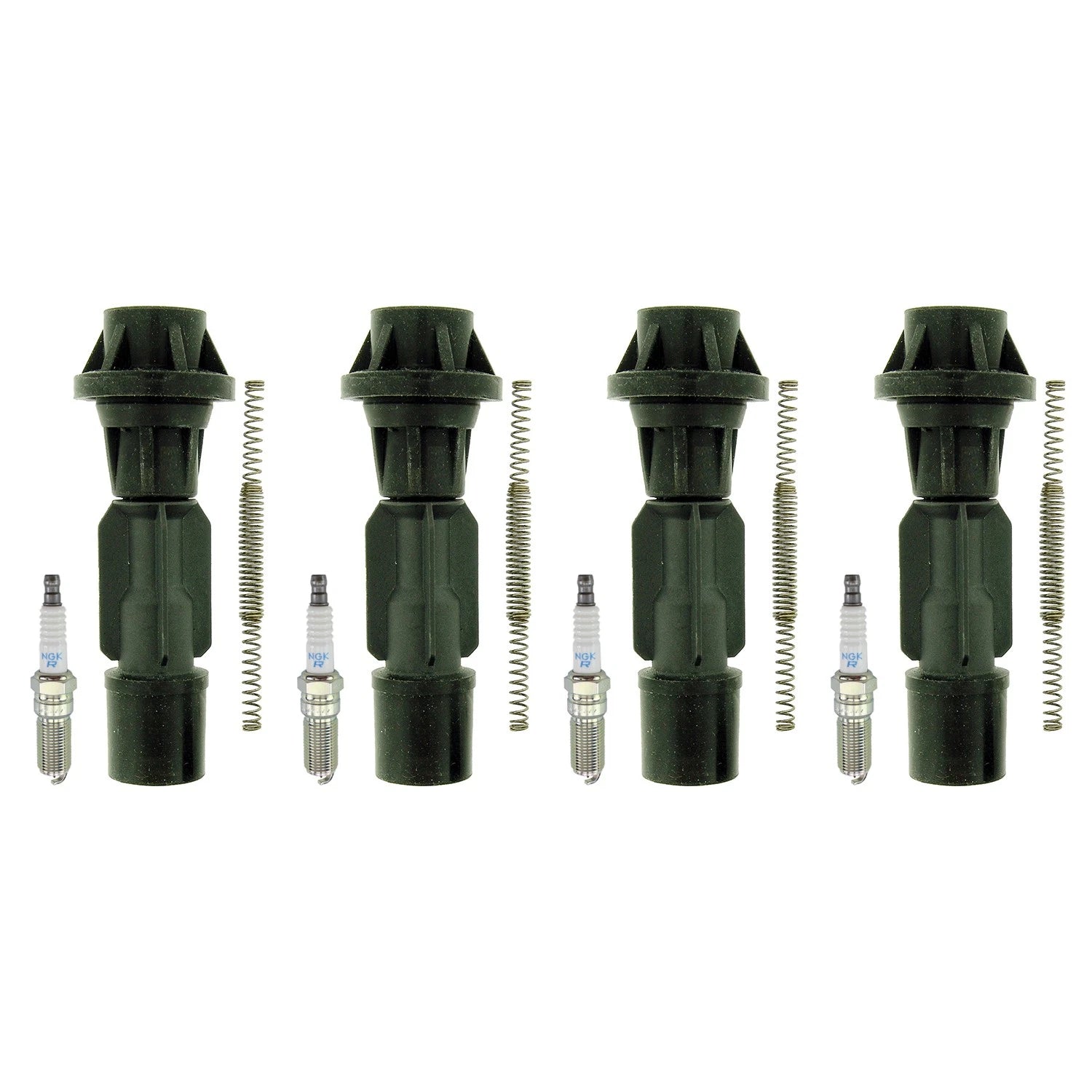 Set of 4 NGK Laser Platinum Spark Plugs & Coil Boots for Mazda MX-5 Miata (2006–2015)