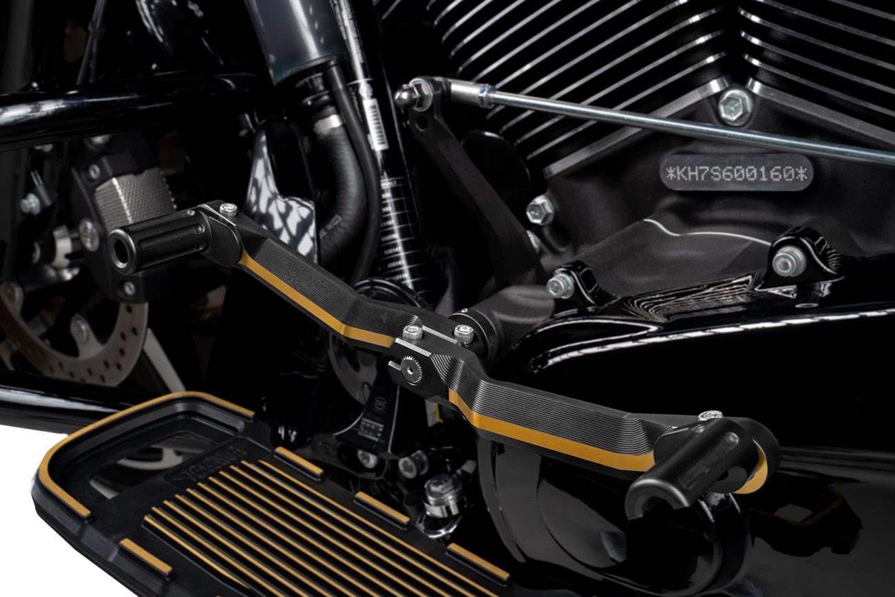 Adjustable Heel/Toe Shifter for Drag Specialties (RCT-B007) Black/Gold