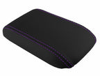 Leather Console Lid Armrest Cover for Honda Prelude (1997–2001) Purple Stitch