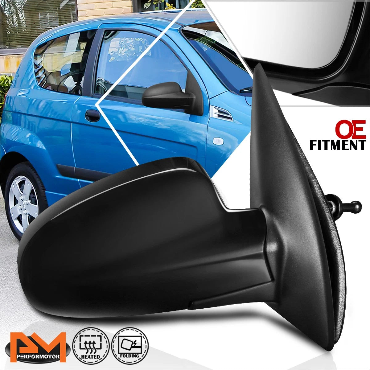 OE Style Heated Manual Side Door Mirror for Chevy Aveo 5/Pontiac G3 (2009–2011)
