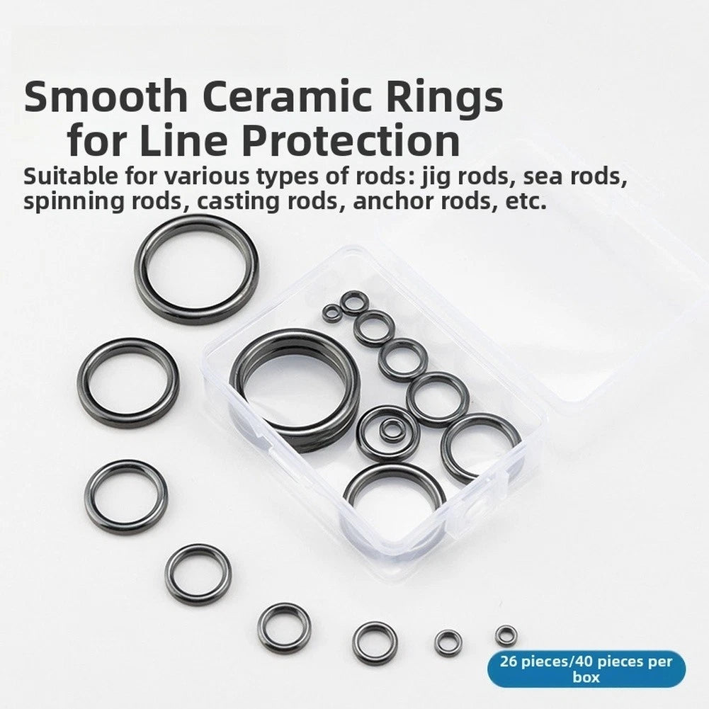 Fishing Rod Guide Rings Set of 40 with 26pcs Repair Kit for Sea Rod