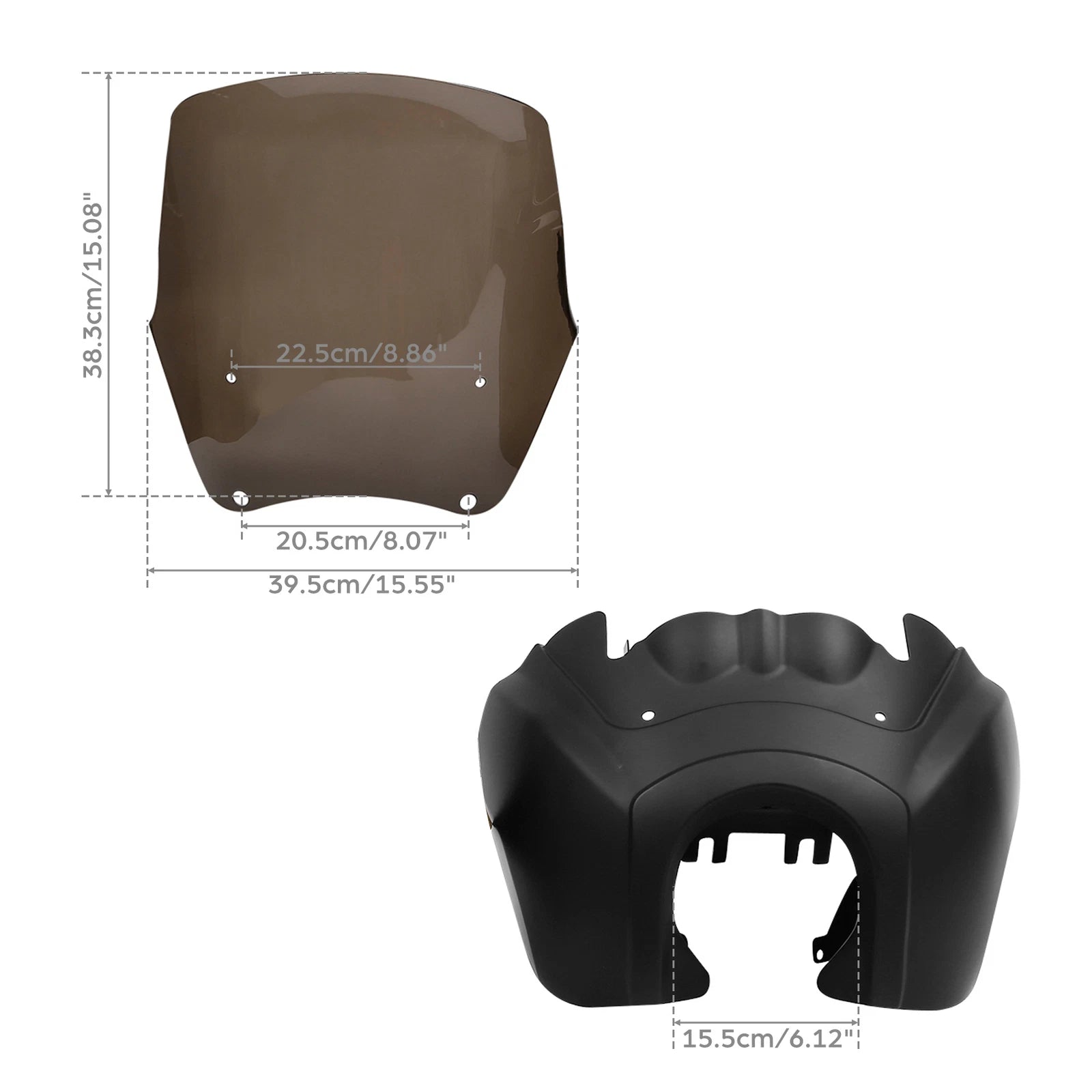 Front Upper Fairing w/ 15" Windshield for Harley Dyna Street Bob (2006–2017)