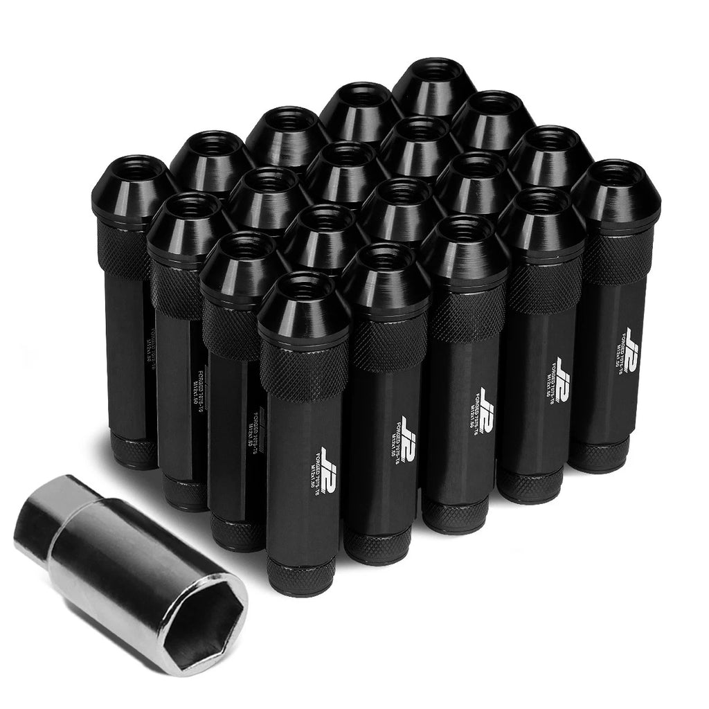 Set of 20 J2 7075 Forged Aluminum M12x1.5 Open-End Lug Nuts for Universal