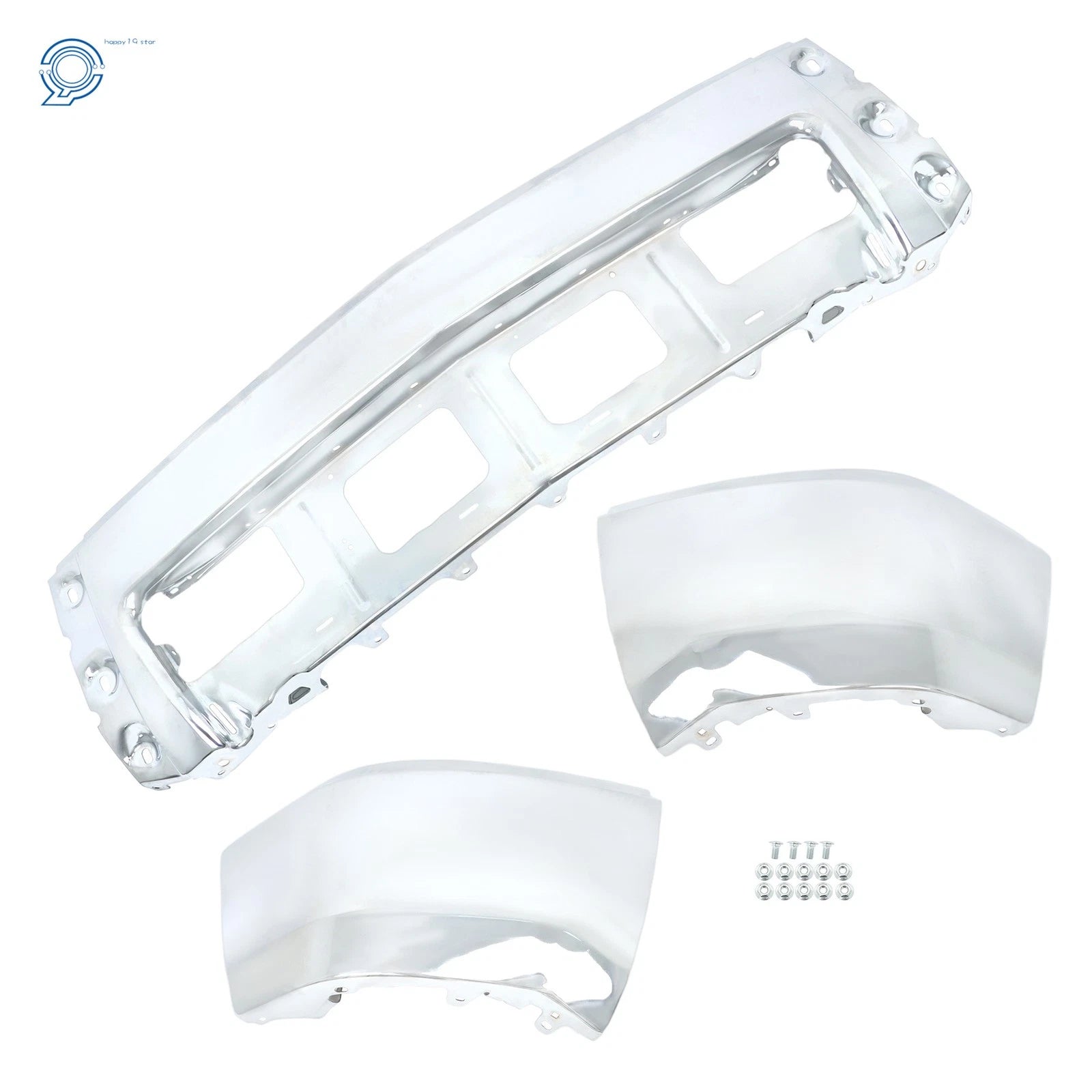 Chrome Split Front Bumper for Chevy Silverado 1500 (2014–2015)