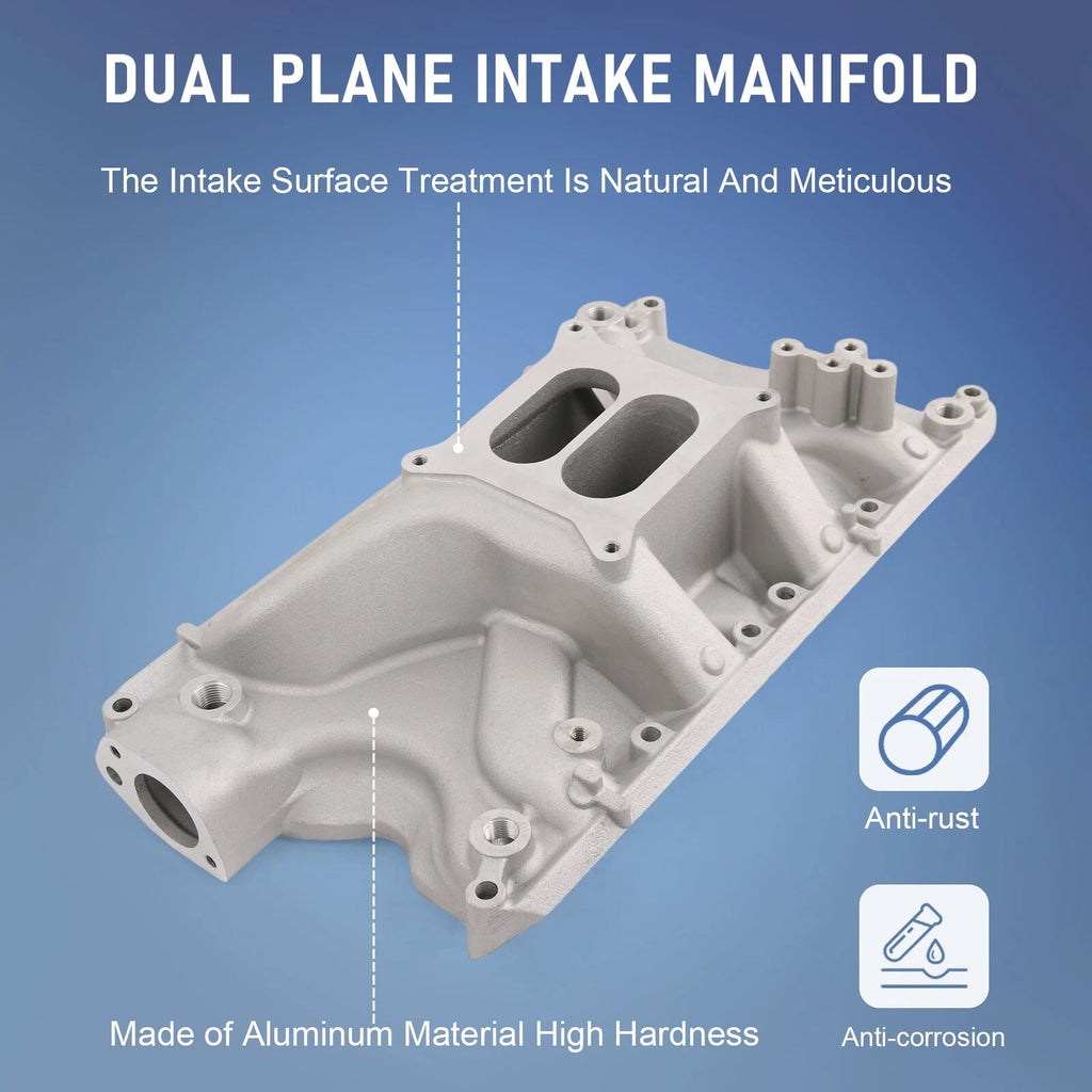 Aluminum Dual Plane Intake Manifold for Ford Small Block Windsor 351W (1969–1996)