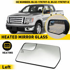 Left Driver Side Heated Glass Mirror for Ford F150 (2011–2014)