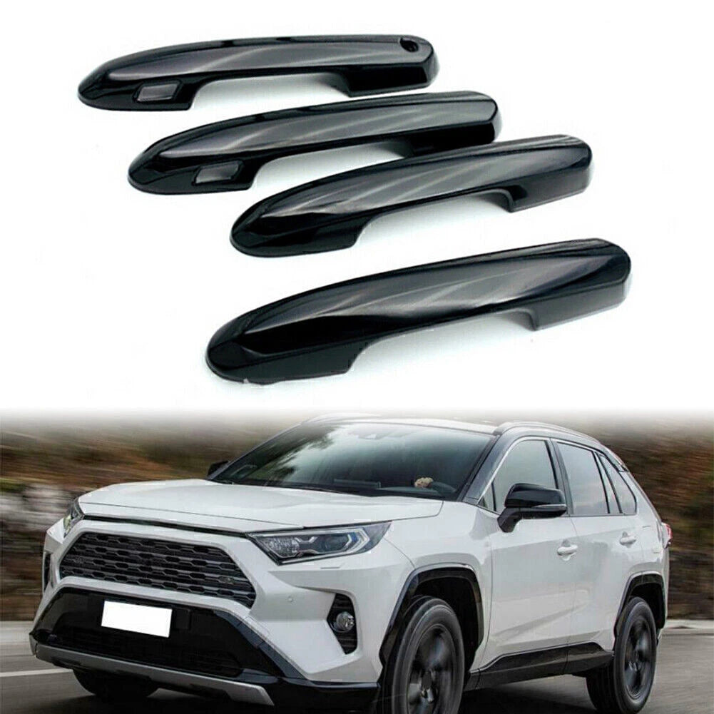 Set of 4 Black Car Door Side Handle Covers for Toyota RAV4 (2019–2020)