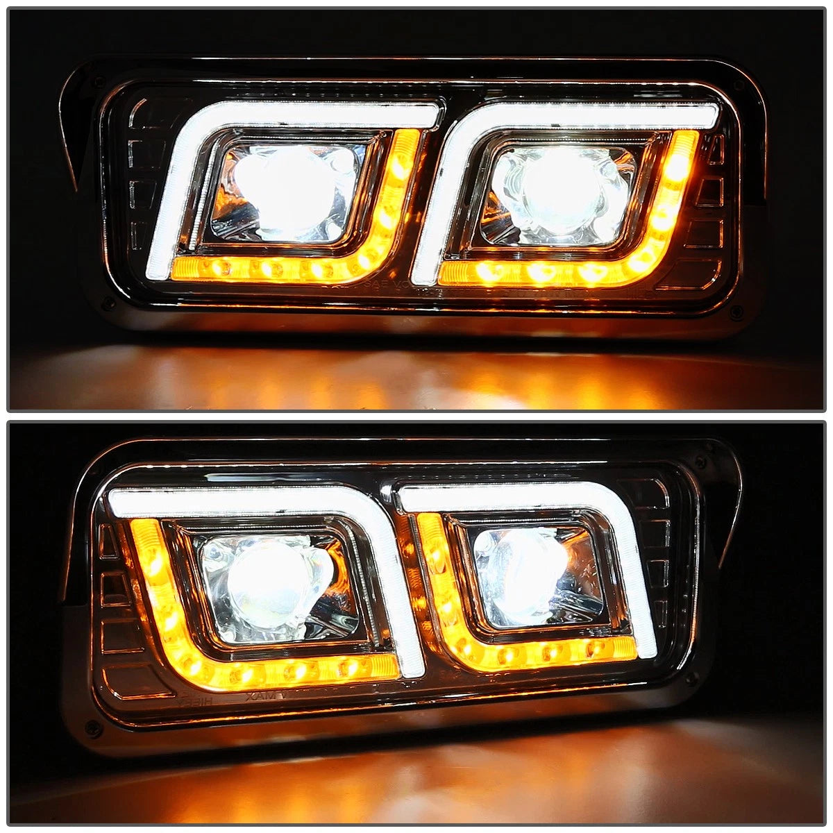 LED Tube Signal Headlight + Tool Box for Western Star 4800 Kenworth W900 (1981–2019)