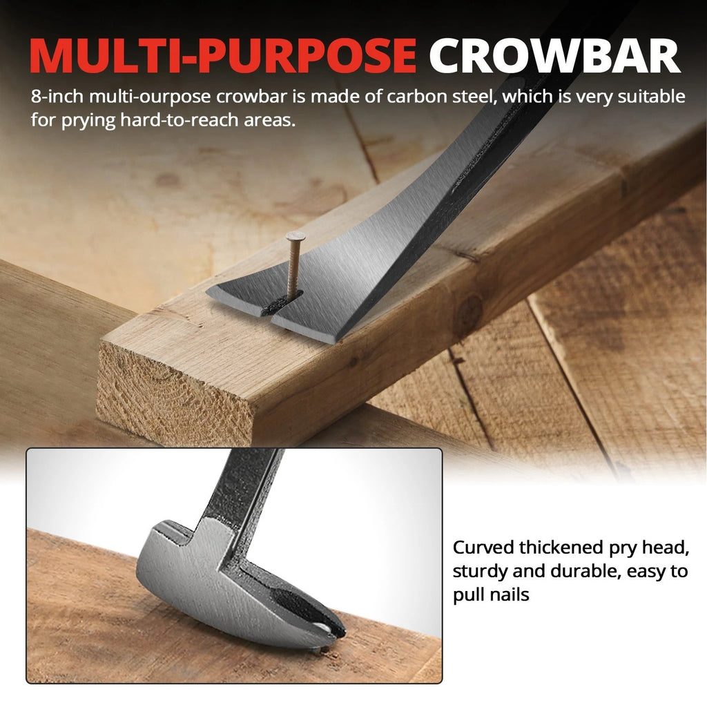 6-1/2" Stubby Hammer & 8" Pry Bar Tool Kit with Holster