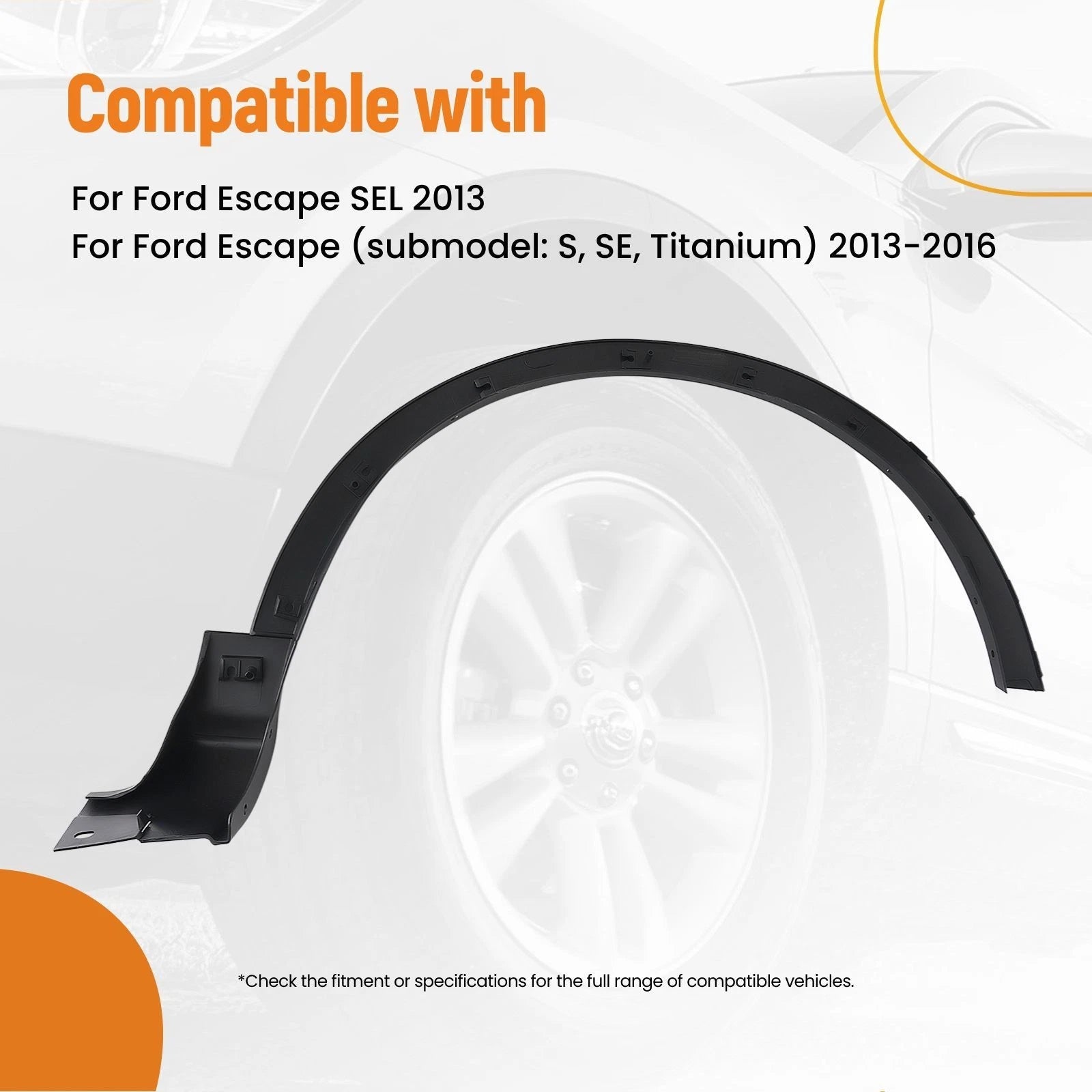 Front Left Fender Flare Trim for Ford Escape (2013–2016)