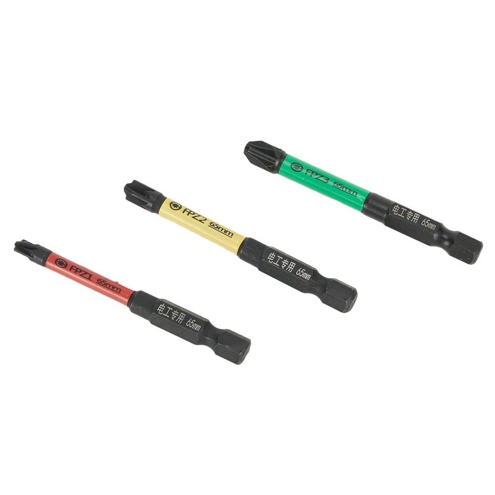 3pcs Magnetic Slotted Cross Screwdriver Bit FPZ1-3 for Electricians