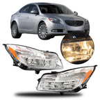 Headlight Assembly for Buick Regal (2011–2013) Driver & Passenger Halogen
