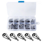 54Pcs Rod Tip Repair Kit with Stainless Steel Guides for Fishing Rods