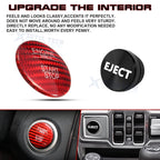 Red Carbon Engine & Black Cigarette Lighter Trim for Mercedes (2014-2020)