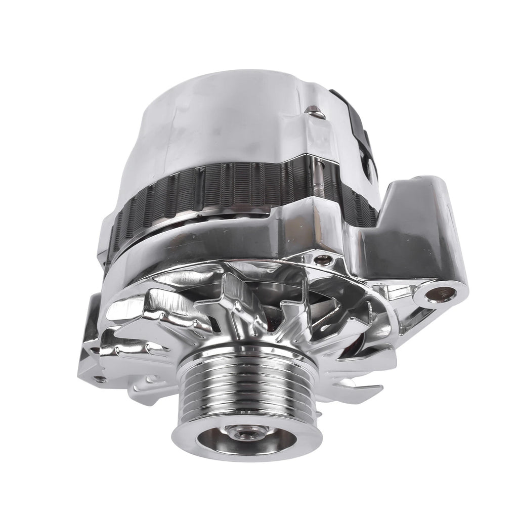 Chrome Alternator with Serpentine Pulley for GM Diesel Chevy Small Block V8 (YYYY–YYYY)