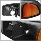 Black Housing Amber Corner Headlight Lamps for GMC Sierra 1500 Yukon (1999–2007)
