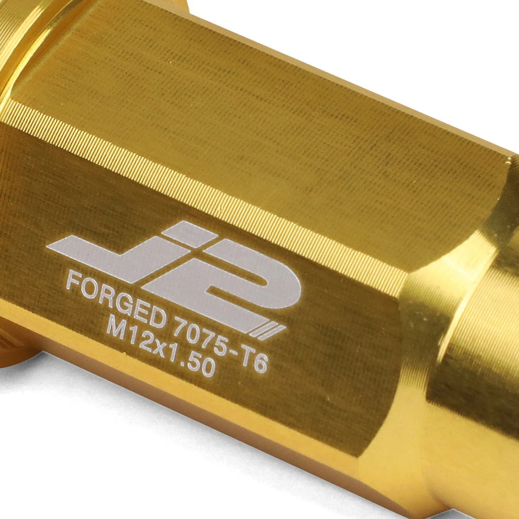 20Pcs J2 7075 Forged Aluminum M12x1.5 Open-End Lug Nut Set w/Adapter Gold for