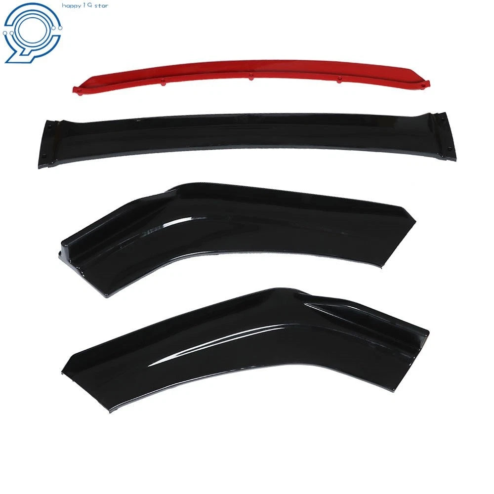 Front Bumper Lip Spoiler for Universal Car (2 Layer, Red)