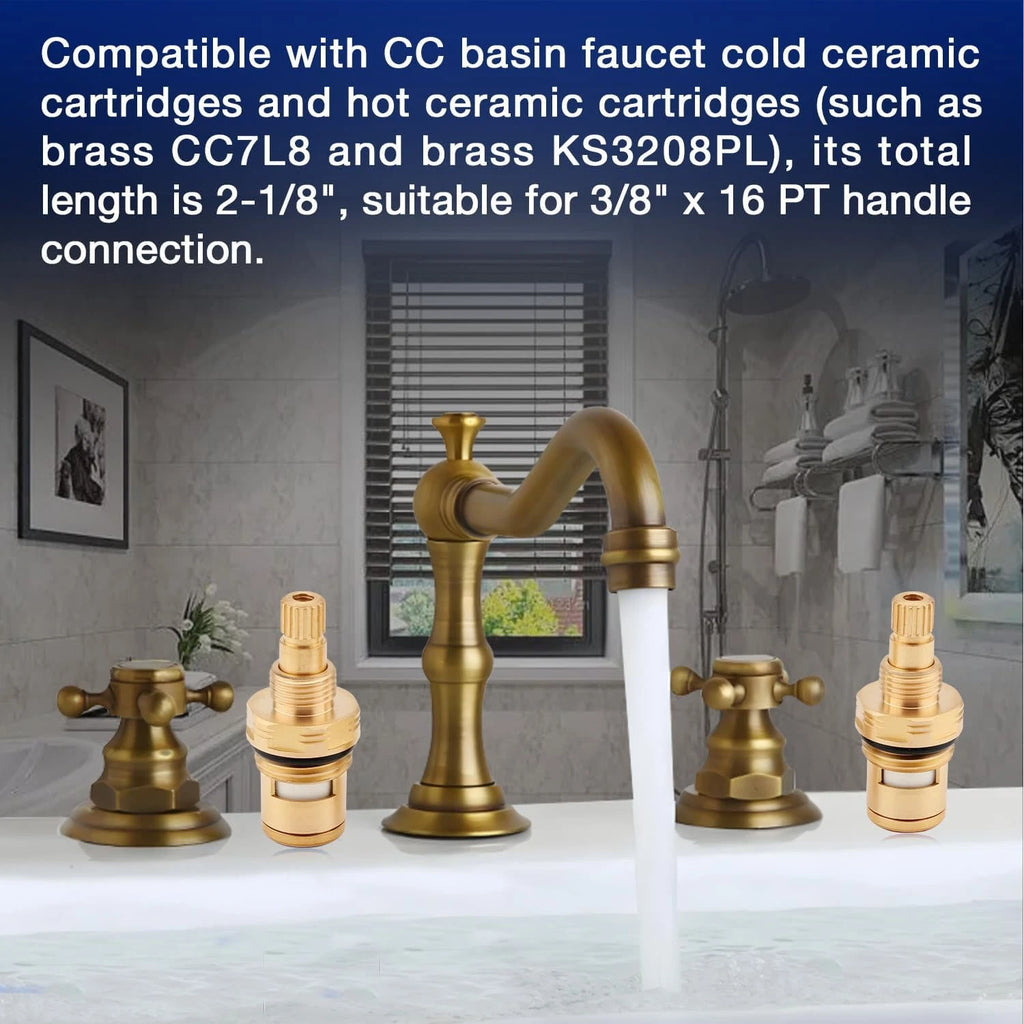 Set of 2 Brass Ceramic Valve Cartridges for CC Basin Faucet