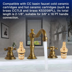 Set of 2 Brass Ceramic Valve Cartridges for CC Basin Faucet