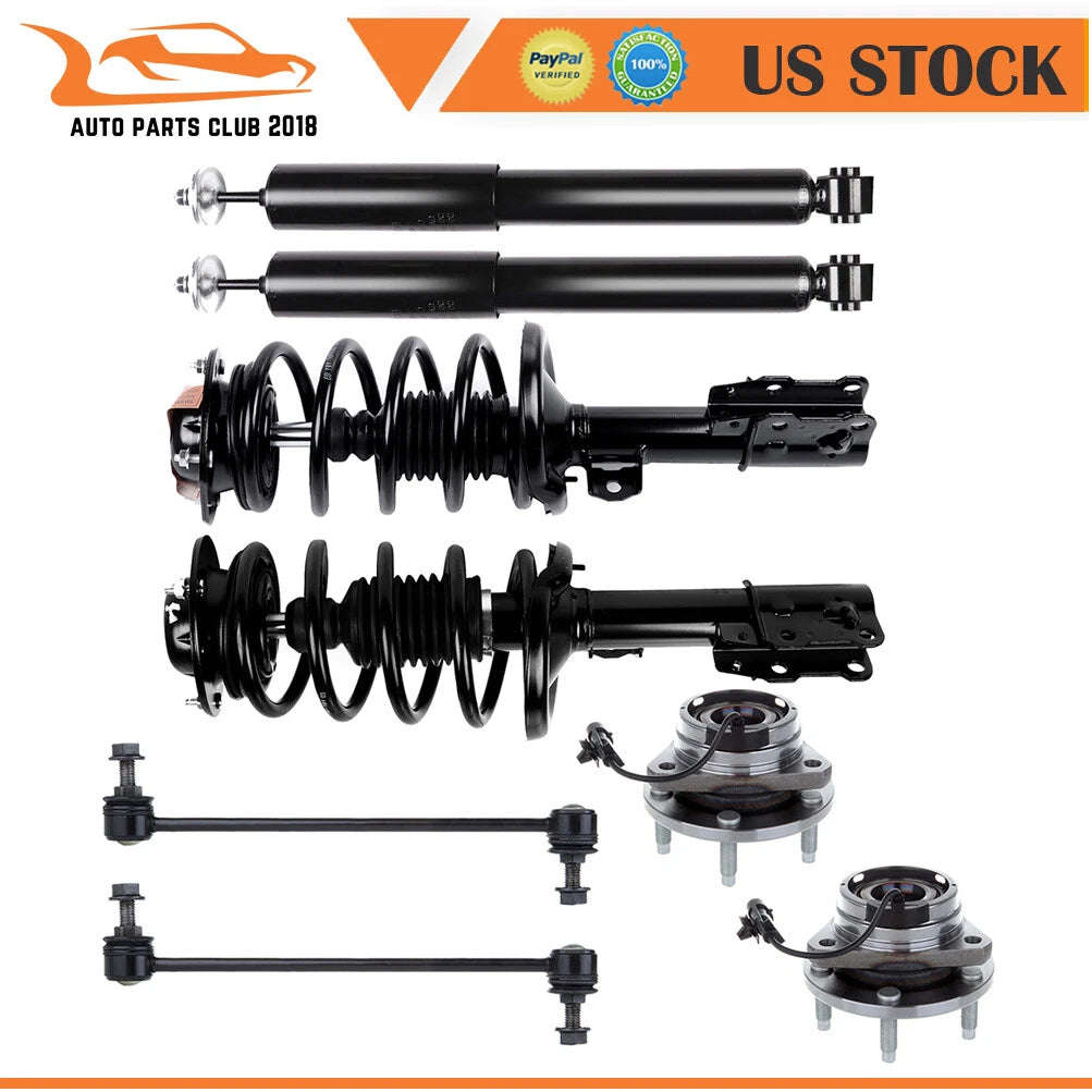 Front Struts and Wheel Hub Bearings for Chevy Malibu (2008-2012)