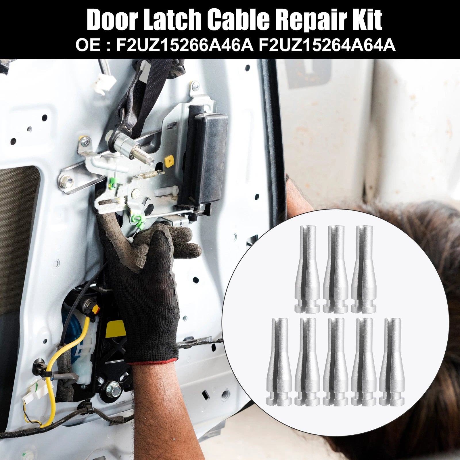 8pcs Rear Door Latch Lock Cable Repair Kit for Ford F Series (1999–2016)