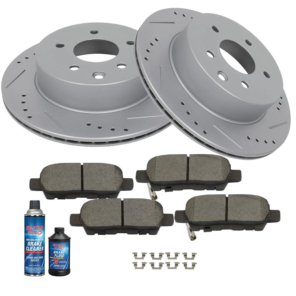 Rear Disc Brake Rotors & Ceramic Brake Pads Kit for Infiniti G35 & Nissan 350Z (2003–2008)