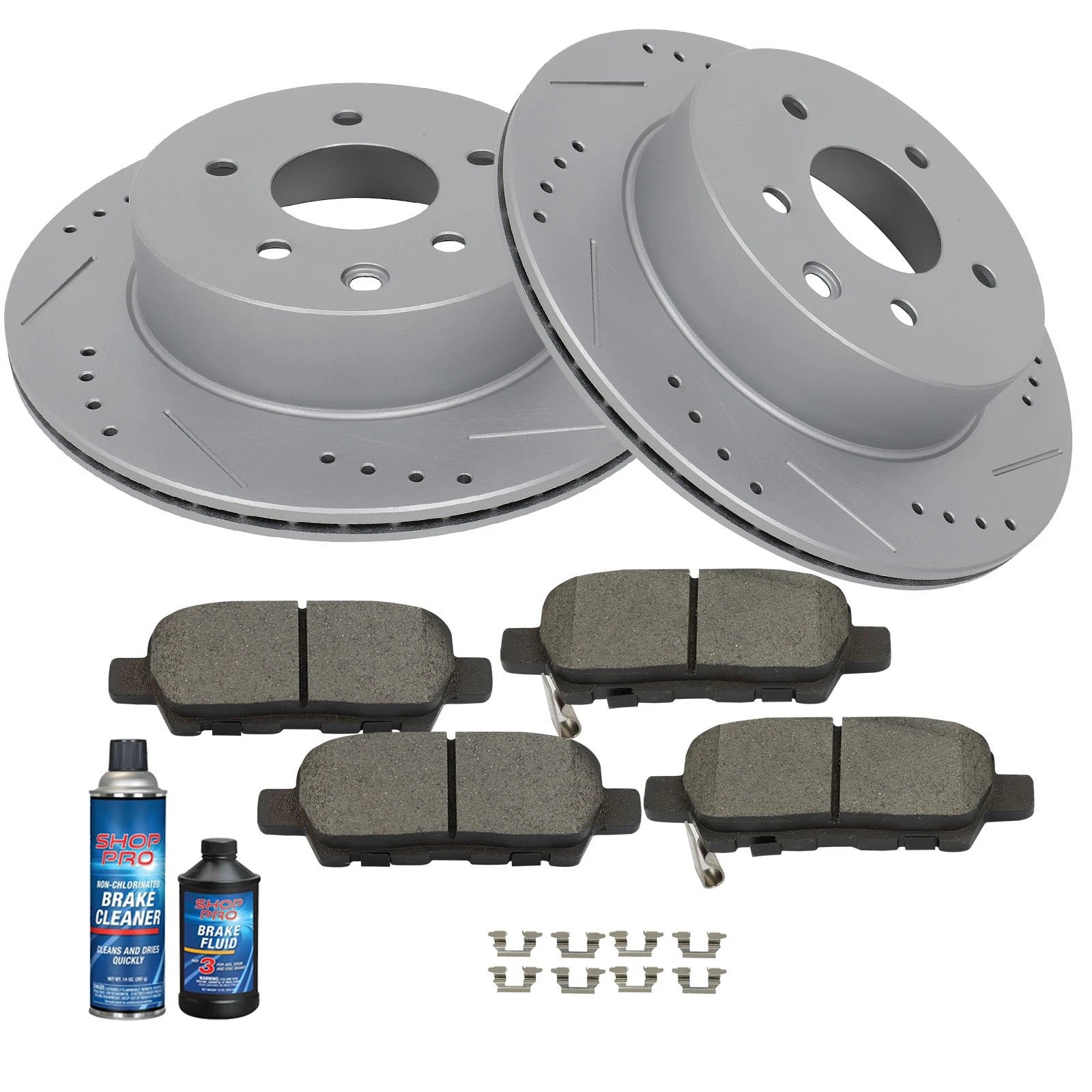 Rear Disc Brake Rotors & Ceramic Brake Pads Kit for Infiniti G35 & Nissan 350Z (2003–2008)
