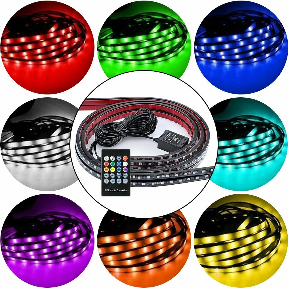 Set of 4 RGB Under Car Strip Lights for Universal Vehicles (LED)