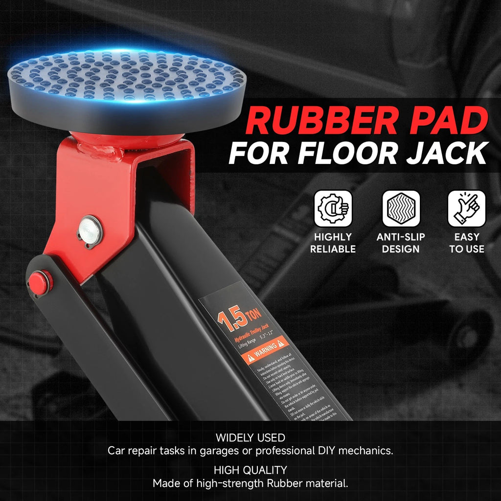 Set of 2 Rubber Pad Adapters for Floor Jack Protection (Universal)