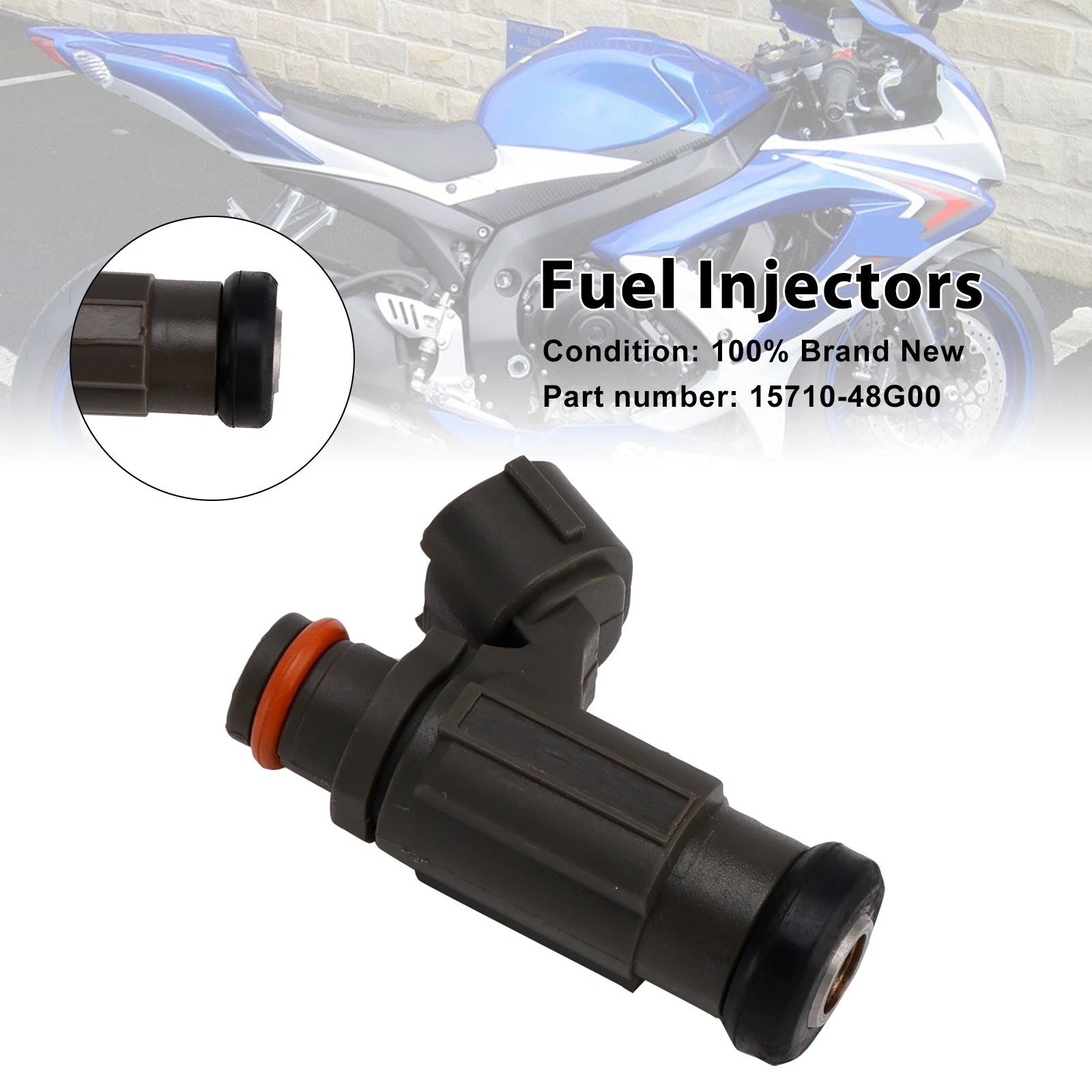 Set of 4 Fuel Injectors for Suzuki Boulevard M109R C109R M90 GSX-R600 (15710-48G00)